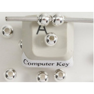 Filler Bead 5mm silver plated, seamless, per 50