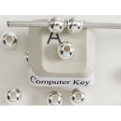 Filler Bead 5mm silver plated, seamless, per 50