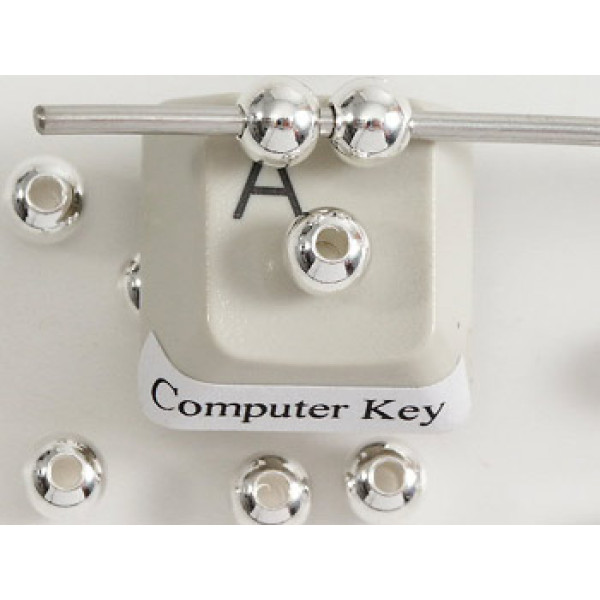 Filler Bead 5mm silver plated, seamless, per 50