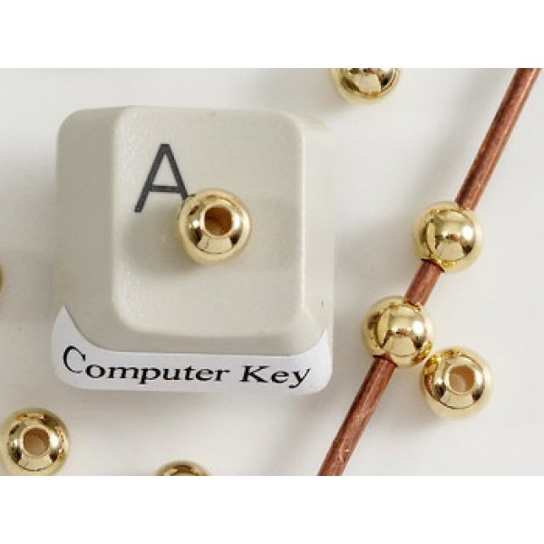 Filler Bead 5mm gold plated, seamless, per 50