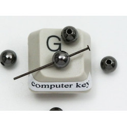 Filler Bead 5mm gunmetal black plated, seamless, per 50
