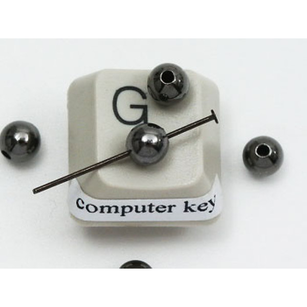 Filler Bead 5mm gunmetal black plated, seamless, per 50