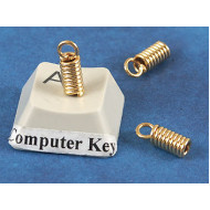 Thonging Coil End - 1.8mm hole, gold plate, each