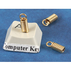 Thonging Coil End - 1.8mm hole, gold plate, each