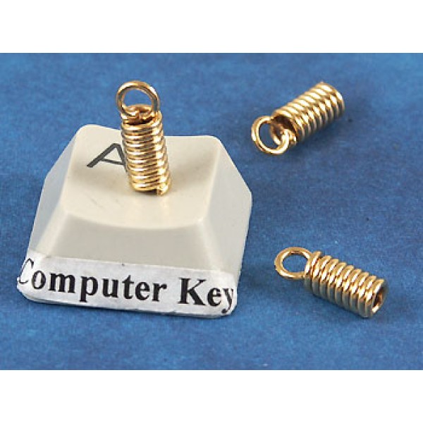 Thonging Coil End - 1.8mm hole, gold plate, each