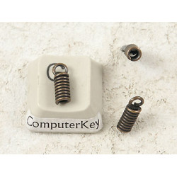 BULK PACK 100, Thonging Coil Ends - 1.8mm hole, antiqued brass