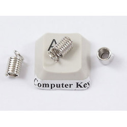 Thonging Coil End - 3.2mm hole, nickel plate, each
