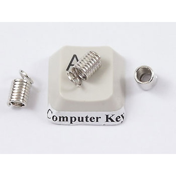 Thonging Coil End - 3.2mm hole, nickel plate, each