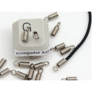 Thonging Coil End - 1mm hole, nickel plate, each