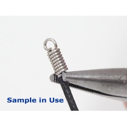 Thonging Coil End - 3.2mm hole, budget, nickel plate, each