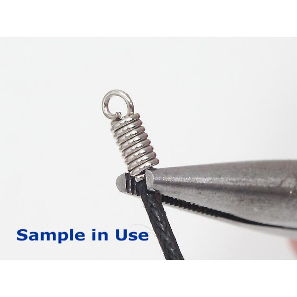 Thonging Coil End - 3.2mm hole, budget, nickel plate, each