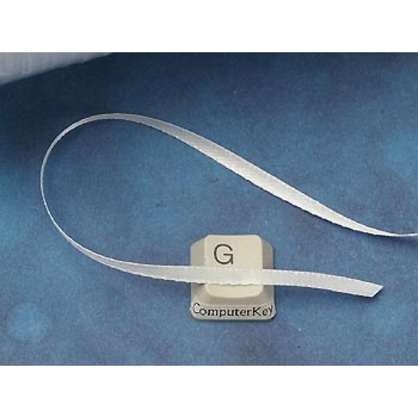 Satin Ribbon, White, 3mm wide, per metre