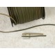 Suede Cord, Olive, 3mm wide, one side shiny, per metre