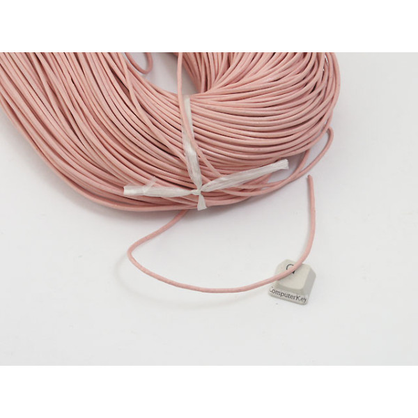 3.0mm round budget Leather Cord, Pink, per metre