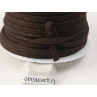 Faux Suede cord, 3mm wide, Deep Dark Brown, approx 5m per roll
