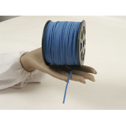 Faux Suede cord, 3mm wide, Cornflower Blue, per metre