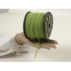 Faux Suede cord, 2.5mm wide, Spring Green, per metre