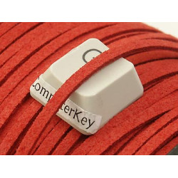 Faux Suede cord, 3mm wide, Red 2, per metre