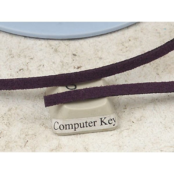 Faux Suede cord, 3mm wide, Deep Purple, per metre