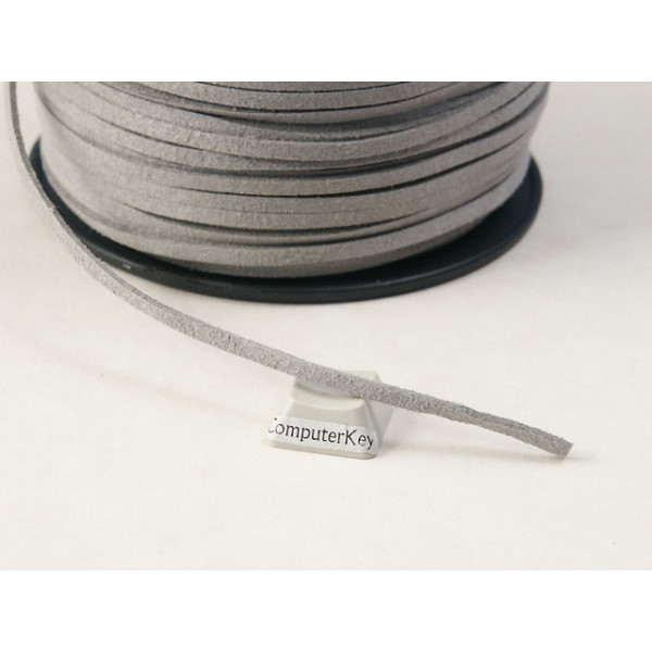 Faux Suede cord, Light Grey, 3mm wide, per metre