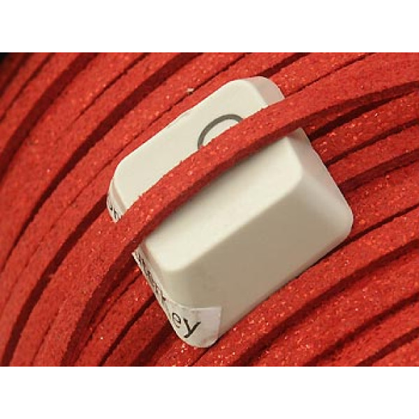 Faux Suede cord, Red glitter, 3mm wide, per metre
