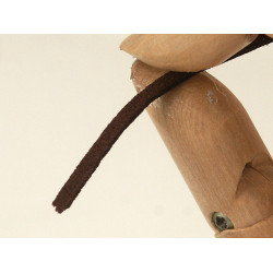 Faux Suede cord, Rich-Brown, 3mm wide, per metre
