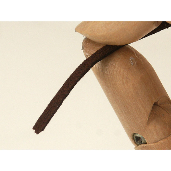 Faux Suede cord, Rich-Brown, 3mm wide, per metre