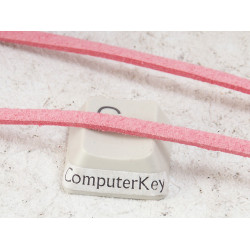 Faux Suede cord, 2.5mm wide, Hot Coral, per metre