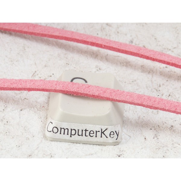 Faux Suede cord, 2.5mm wide, Hot Coral, per metre