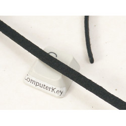 Faux Suede Cord, 4mm wide, Black, per metre