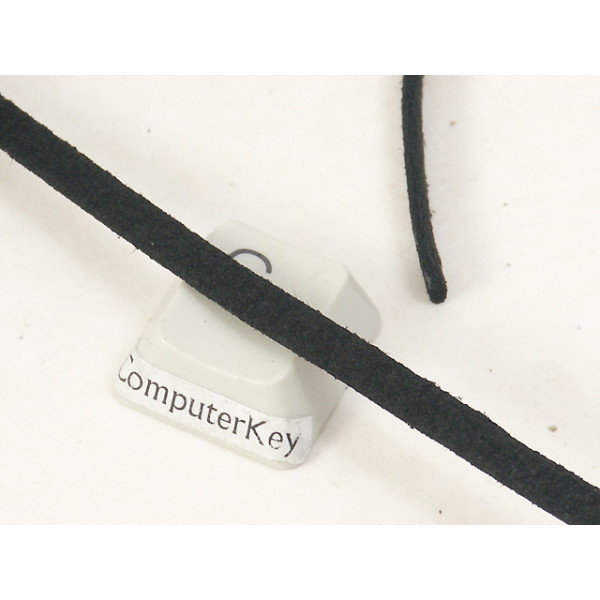 Faux Suede Cord, 4mm wide, Black, per metre