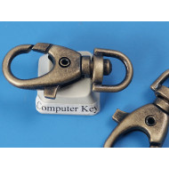 38mm Lobster Clasp, antiqued brass, each