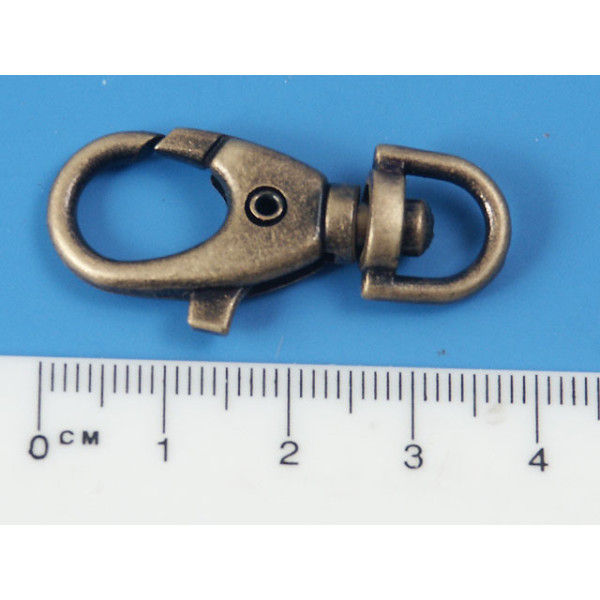 38mm Lobster Clasp, antiqued brass, each