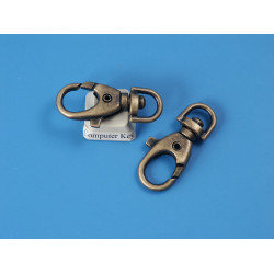 38mm Lobster Clasp, antiqued brass, each