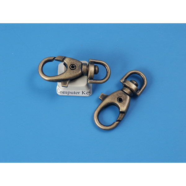 38mm Lobster Clasp, antiqued brass, each