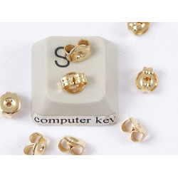 Scroll back for studs, gilt, 3.8x5mm, pair