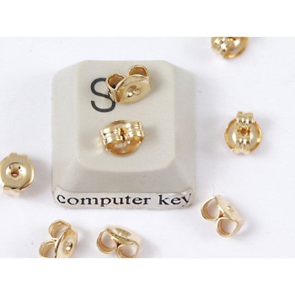Scroll back for studs, gilt, 3.8x5mm, pair