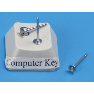 Post, 3mm Flat Pad, Stainless Steel, per pair