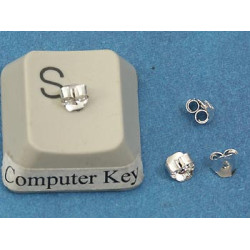 Sterling silver butterfly Earring Nut, Scroll back, 5mm, per pair