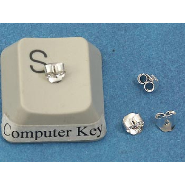 Sterling silver butterfly Earring Nut, Scroll back, 5mm, per pair