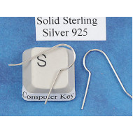 Sterling Silver French Hook Ear Wire, 14mm, Straight Leg, pair