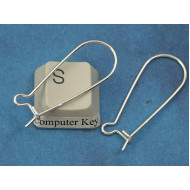 Sterling Silver Kidney Wires, 35mmx0.8mm, per pair