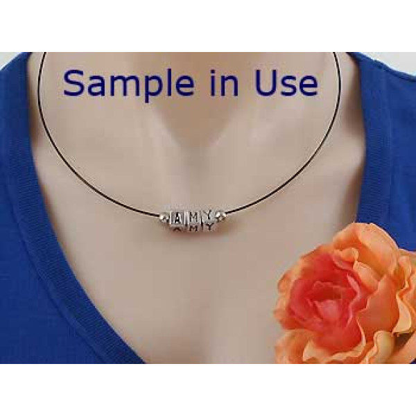 17 inch Necklace Loop, Stainless Steel Wire, Black, with textured screw clasp