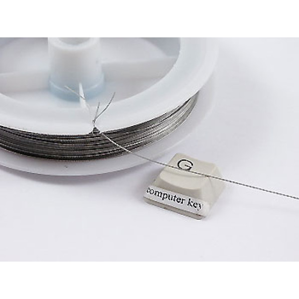 Thin Tiger Tail, Silver Gray, 0.38mm,  50 metre roll