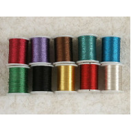 Filigree wire and cotton mix, asst colours, 0.2mm dia, 18m/roll, 10 rolls