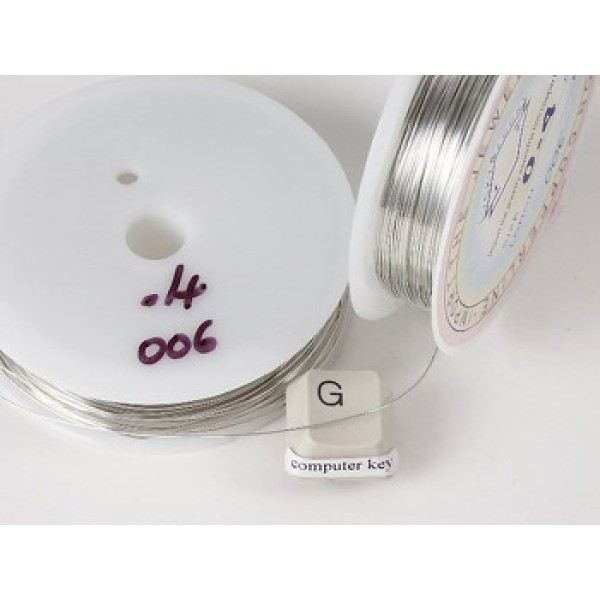Craft Wire: Silver coloured Copper Wire, 0.4mm strand