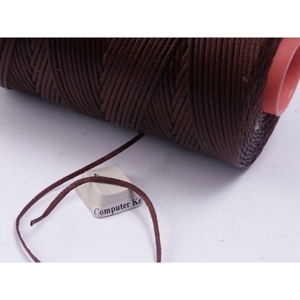 Waxed (Polyester) Cord, Black Coffee, per 5 metres
