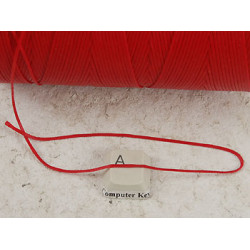 Waxed Polyester Cord, lightly waxed, 1.0mm, Red, by 5 metres