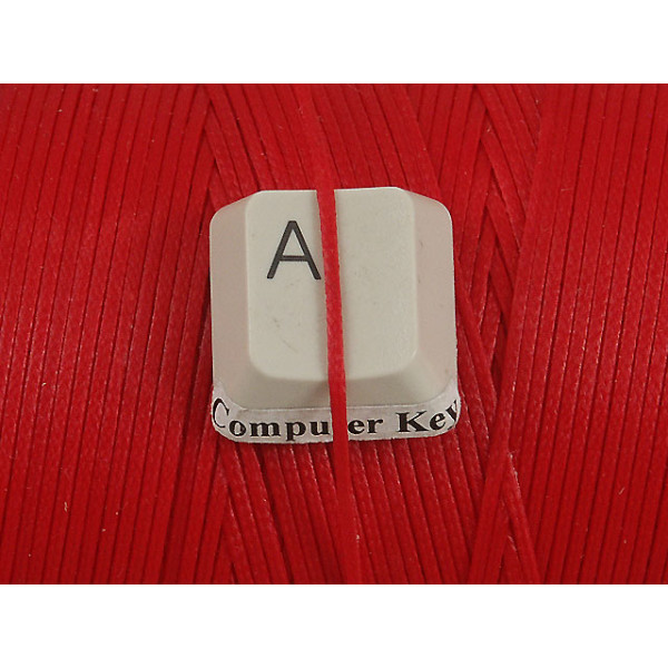 Waxed Polyester Cord, lightly waxed, 1.0mm, Red, by 5 metres