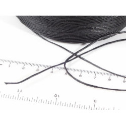 Waxed Polyester Cord, woven, Black, per roll